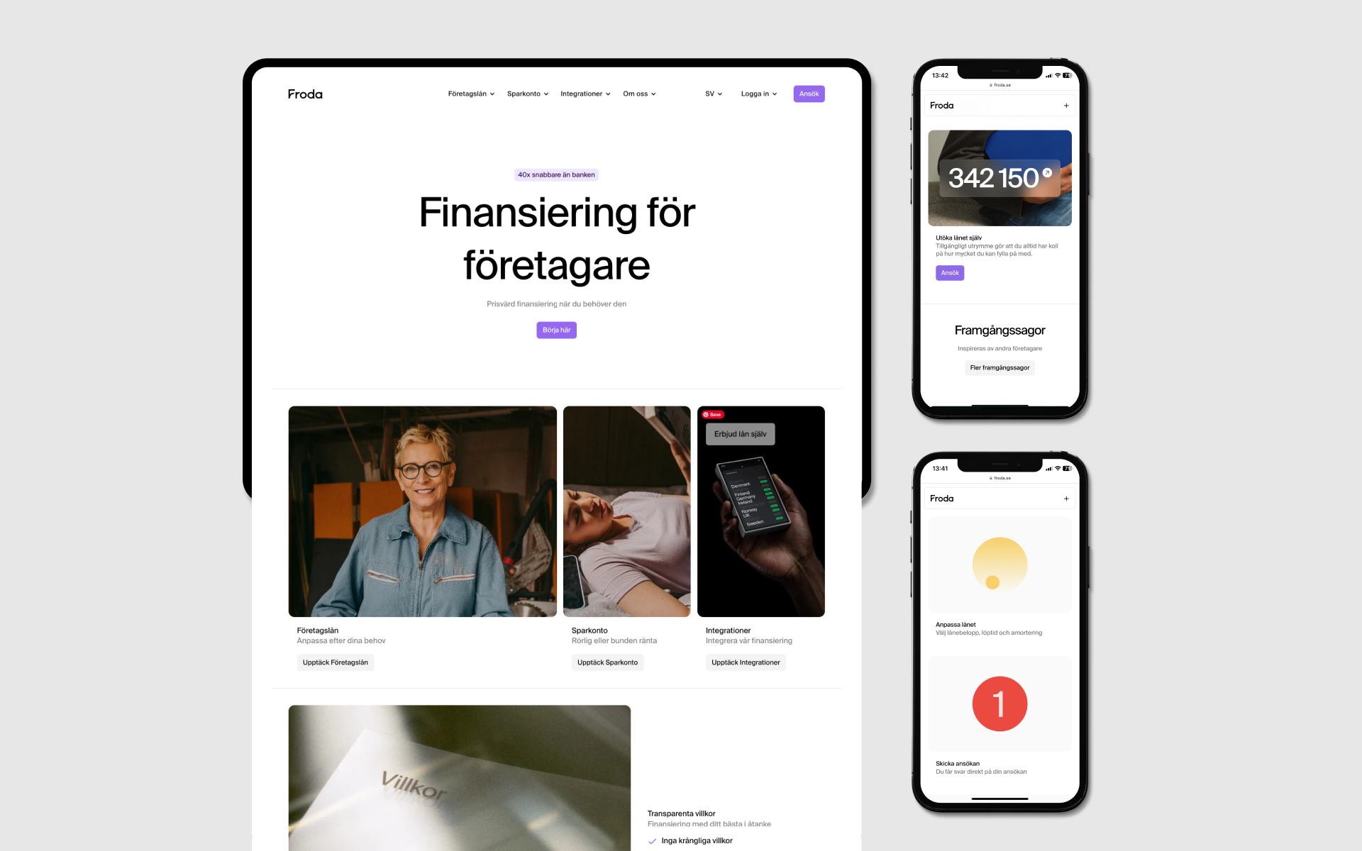 Froda website design