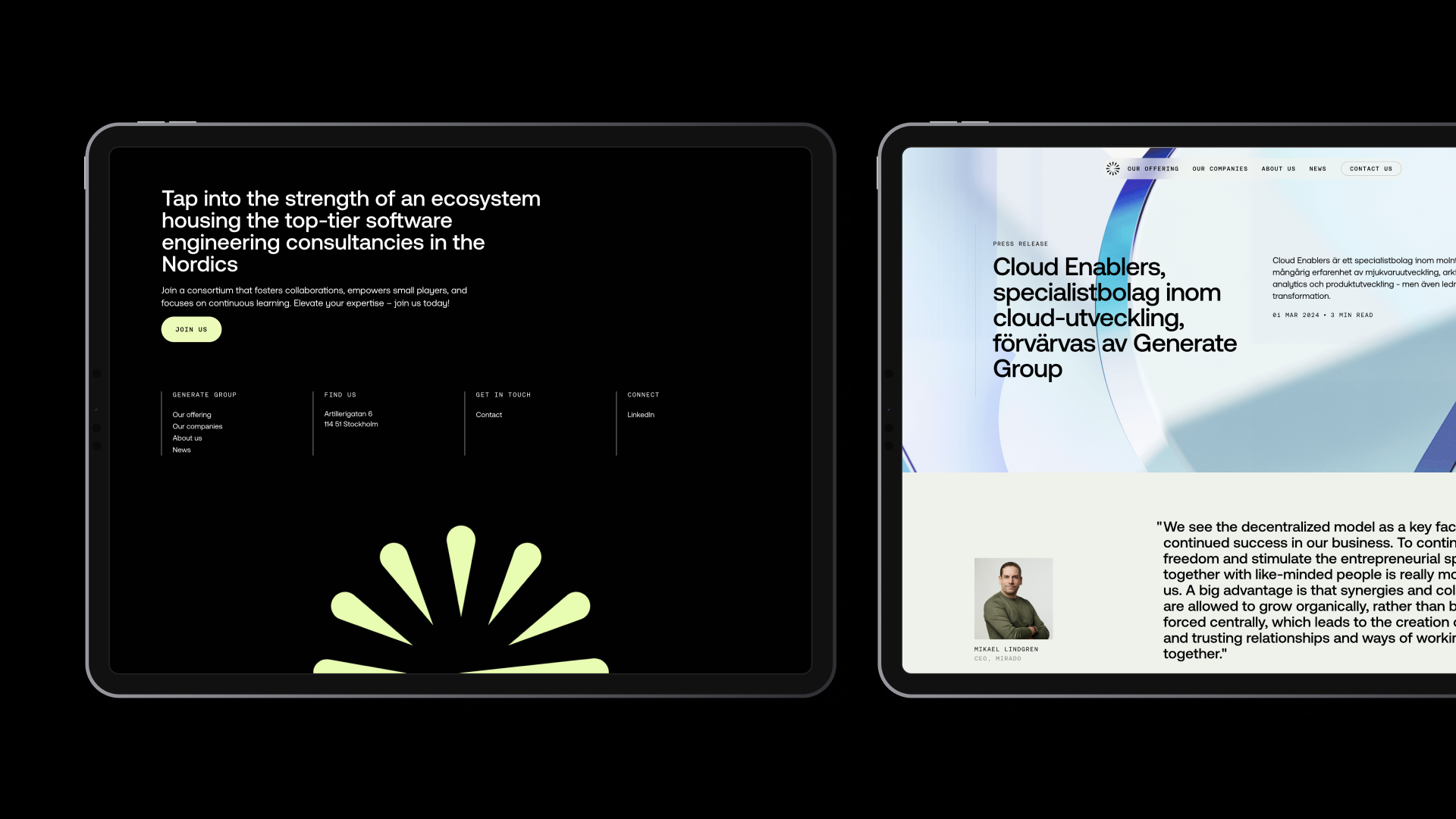 Generate Group website
