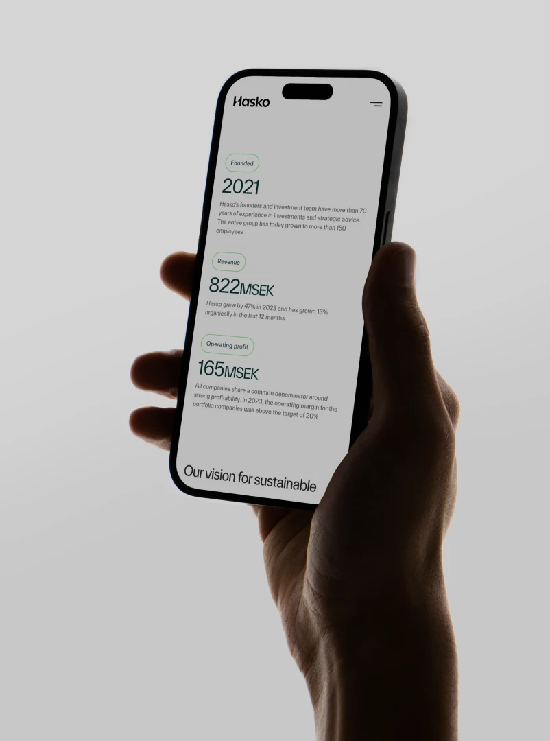 Hasko Invest mobile design